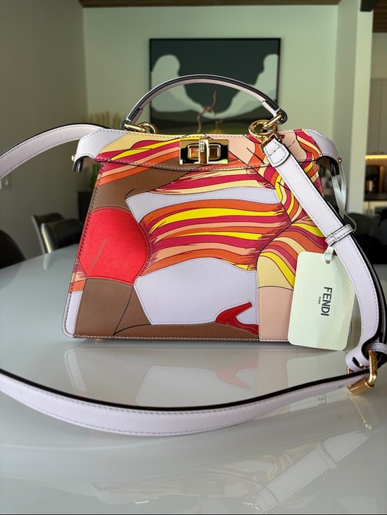 Fendi Handbags - FENDI Rare Leather Shoulder Bag with Gold Hardware